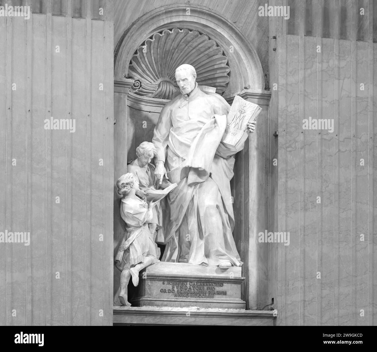 Statue, de Saint Joseph Calasanz, dans la basilique Saint-Pierre, Vatican, Rome, Italie. Banque D'Images