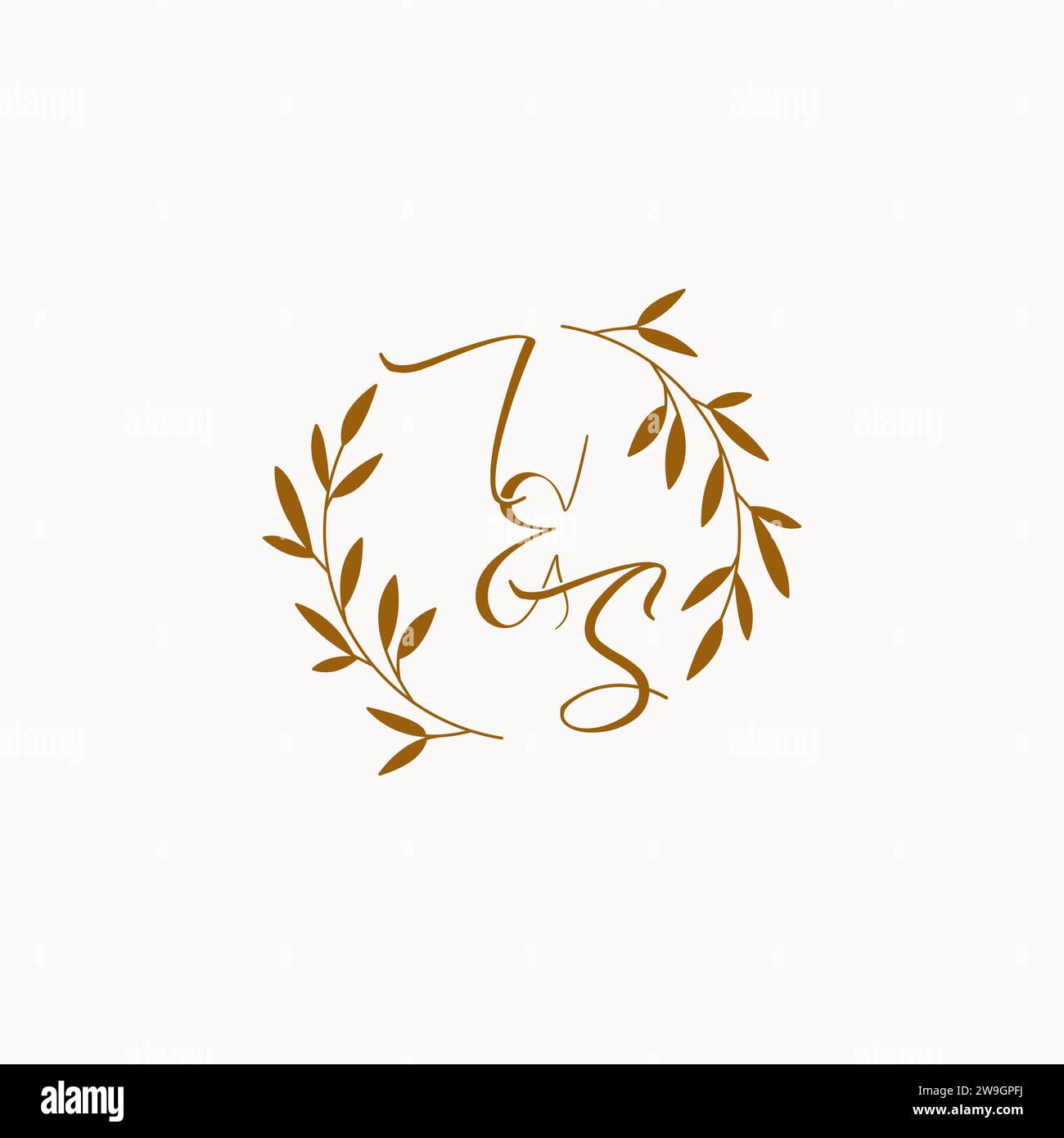 EST la conception initiale de logo de monogramme de mariage Illustration de Vecteur