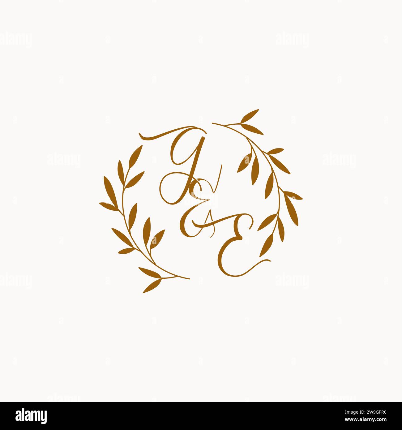 Conception initiale de logo de monogramme de mariage GE Illustration de Vecteur