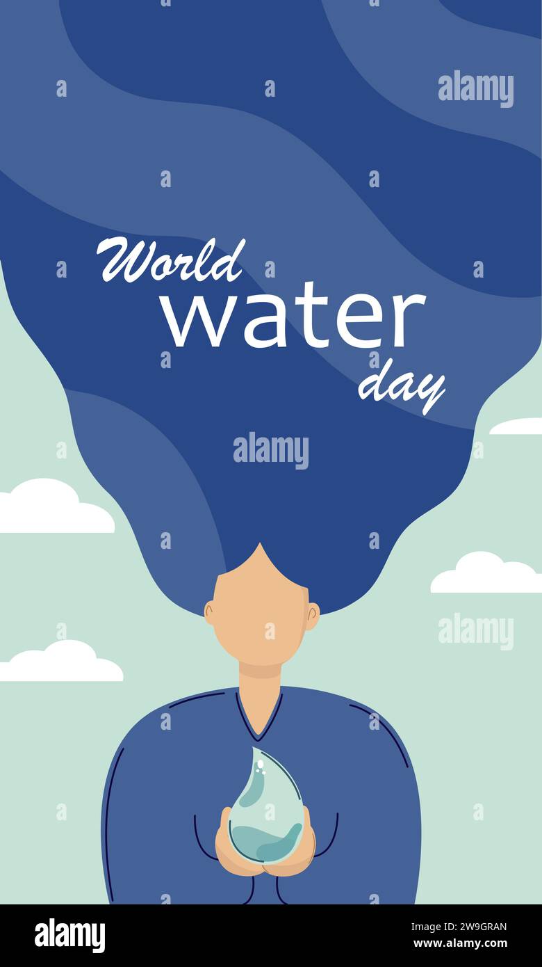 Bannière du 22 mars - Journée mondiale de l'eau Illustration de Vecteur