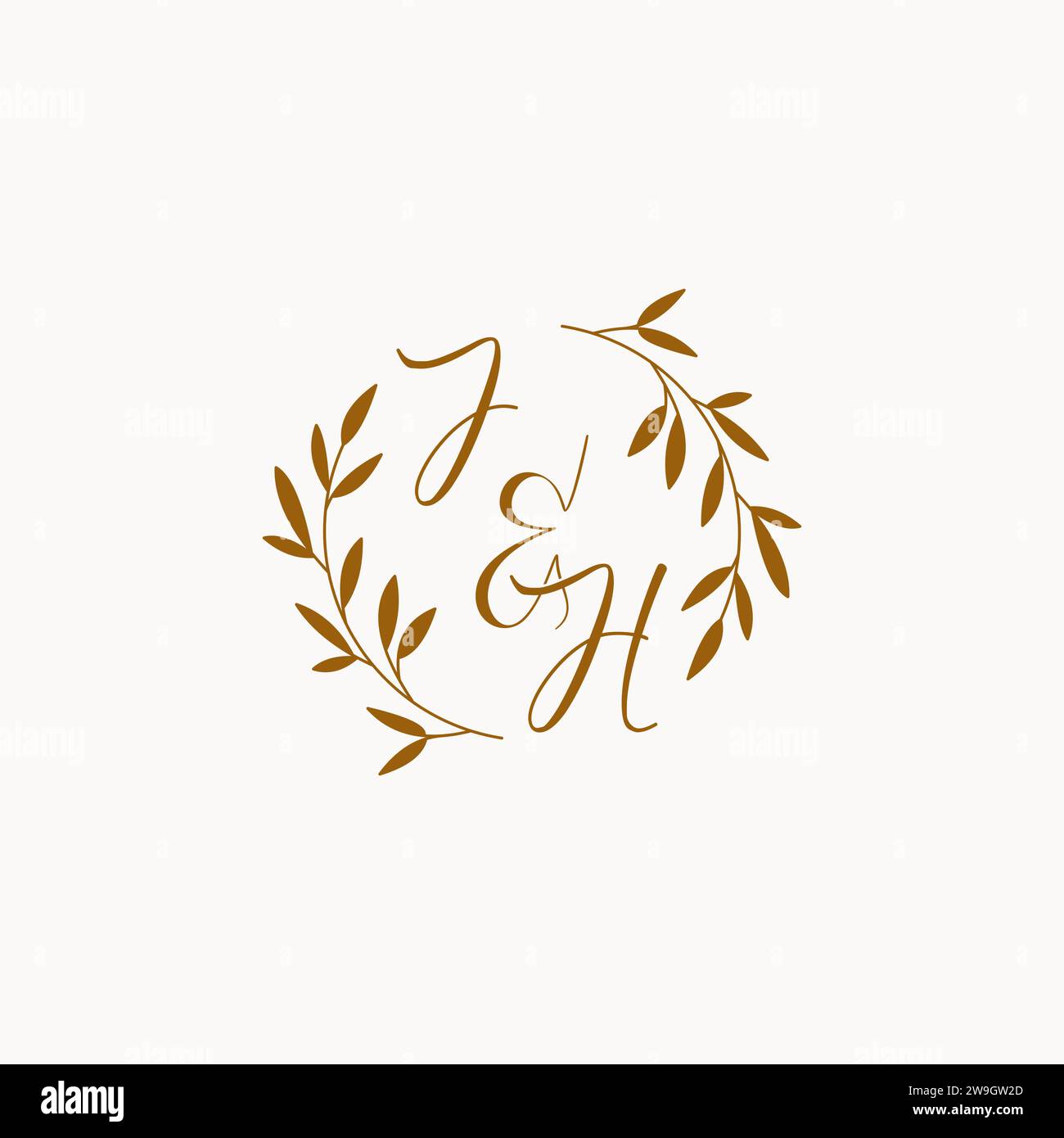 Conception initiale de logo de monogramme de mariage JH Illustration de Vecteur