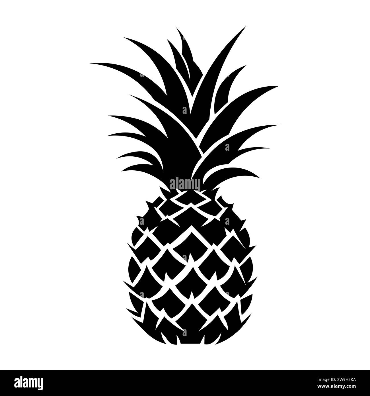 Icône vectorielle noire ananas sur fond blanc Illustration de Vecteur