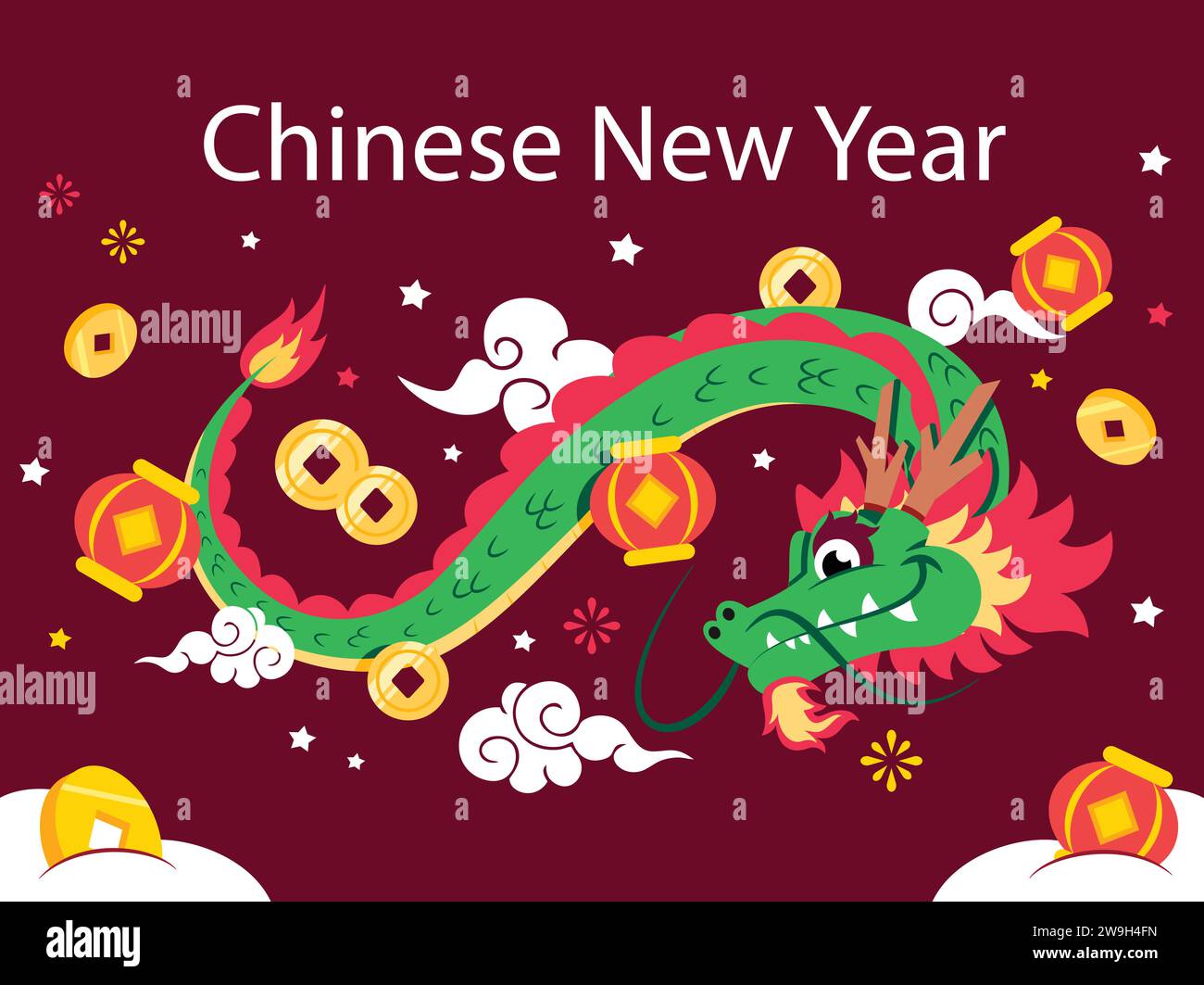 Nouvel an chinois 2024 Illustration de Vecteur