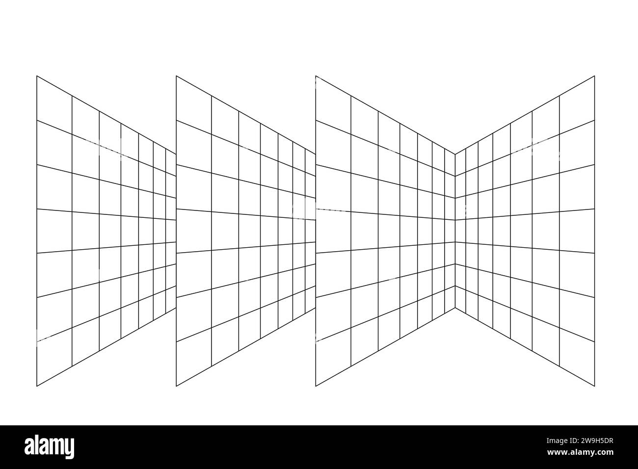 Illustration vectorielle d'arrière-plan de salle de grille de perspective. Illustration de Vecteur