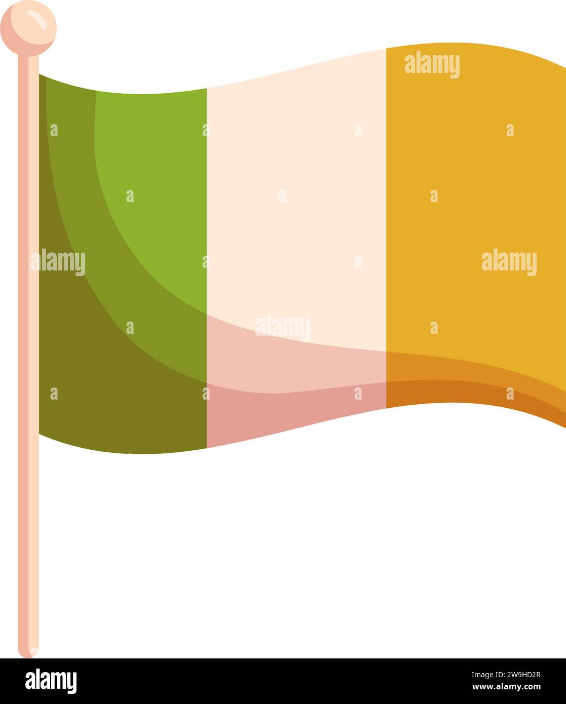 St. Drapeau irlandais Patricks Day - vert, blanc et orange Illustration de Vecteur