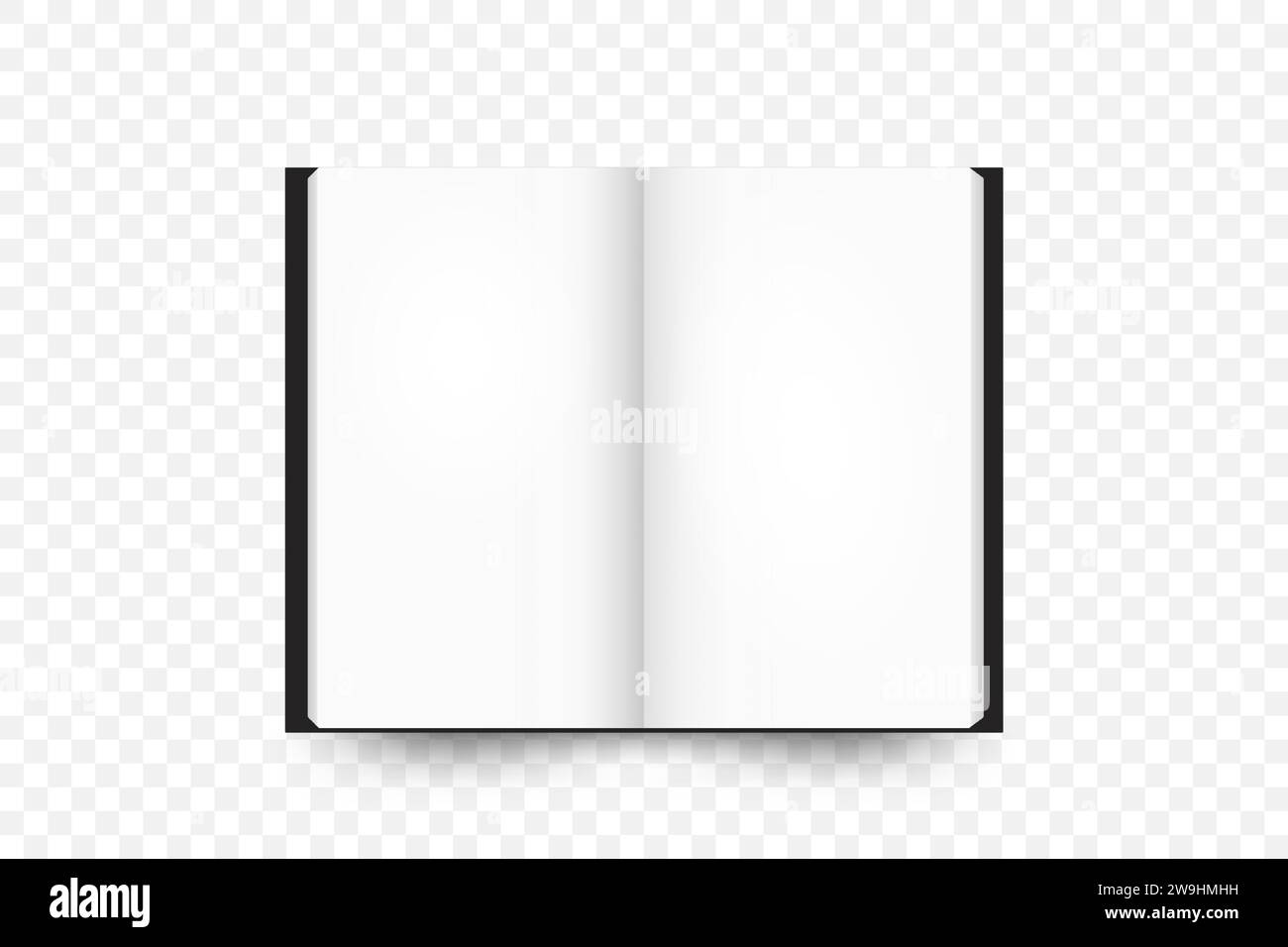 Cahiers noirs avec des pages blanches, cahier ouvert. Illustration de Vecteur