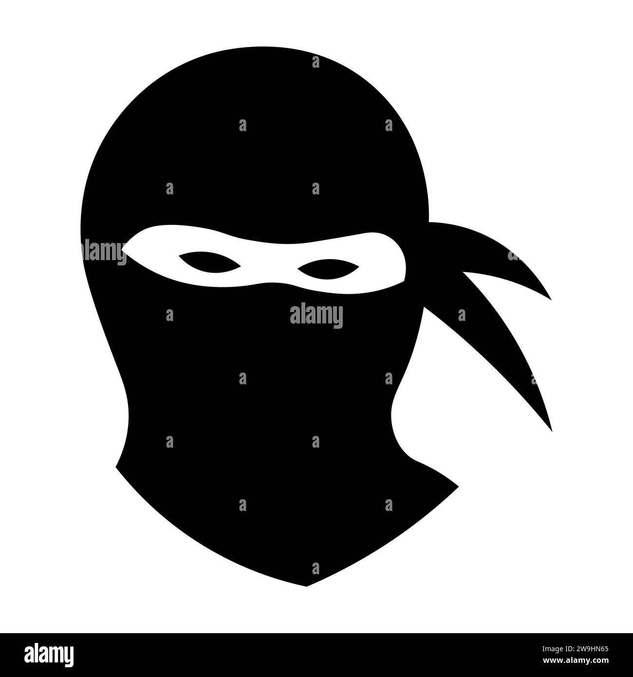 Icône vectorielle noire Ninja sur fond blanc Illustration de Vecteur