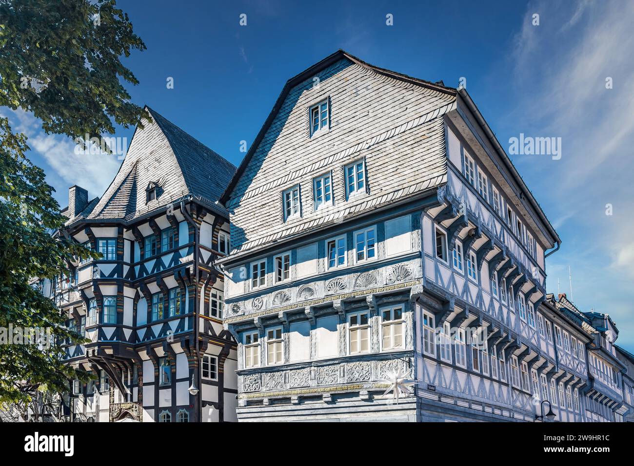 Maison historique Gable dans la ville du patrimoine culturel de l'UNESCO Goslar en Allemagne. Banque D'Images