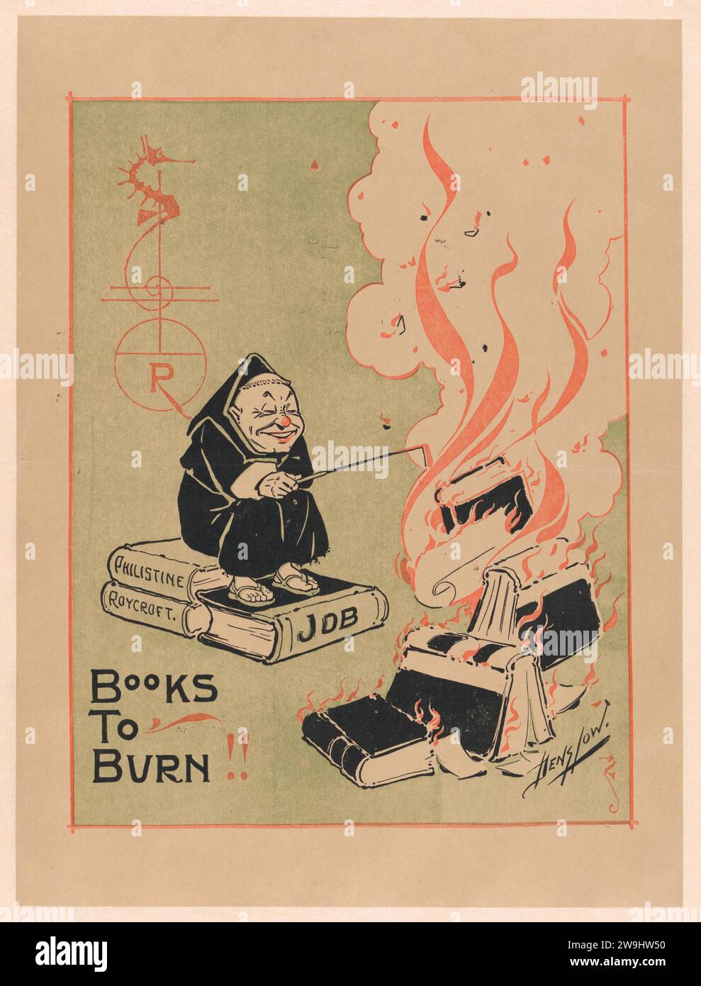 The Philistin : 'Books to Burn' 1988 par William Wallace Denslow Banque D'Images