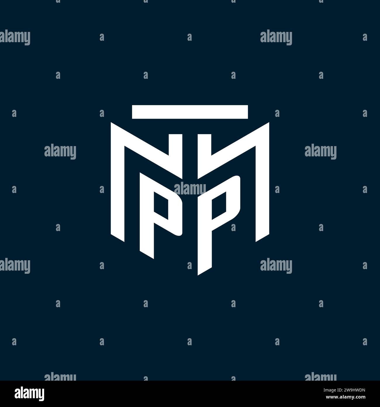 Logo initial monogramme PP avec inspiration de conception de style géométrique abstrait Illustration de Vecteur
