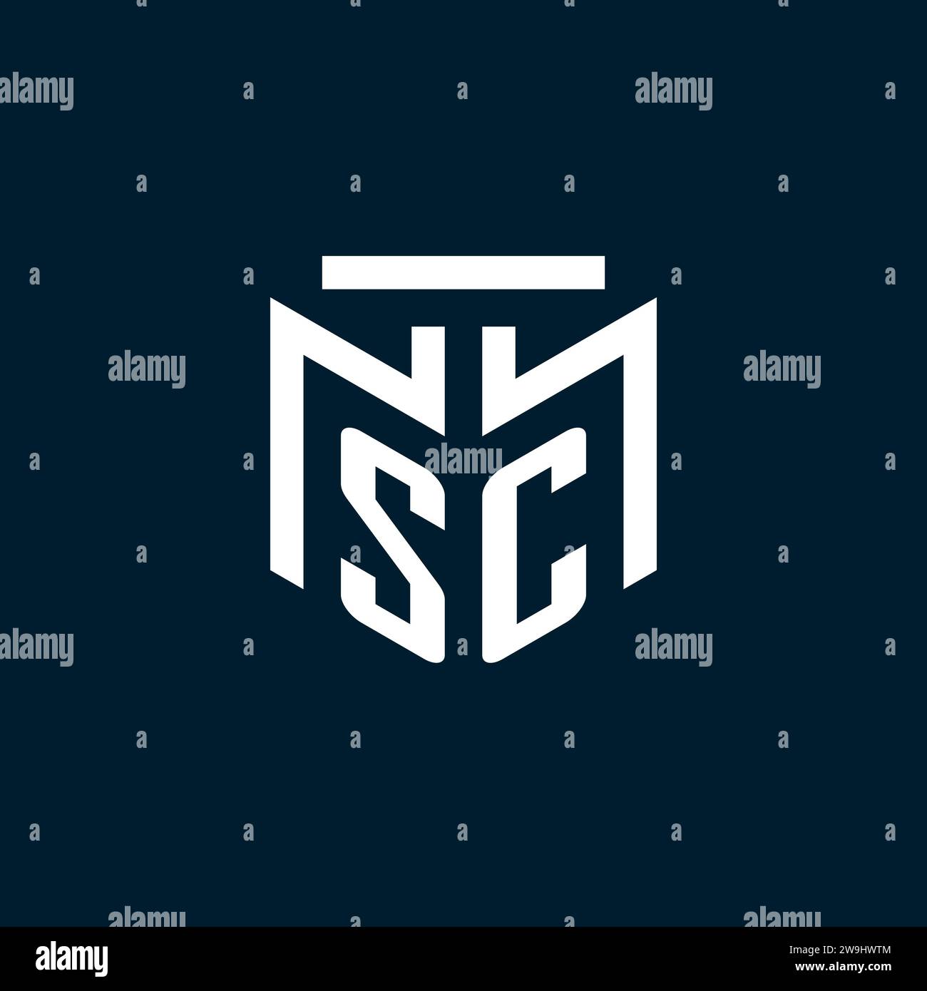 Logo initial monogramme SC avec inspiration de conception de style géométrique abstrait Illustration de Vecteur