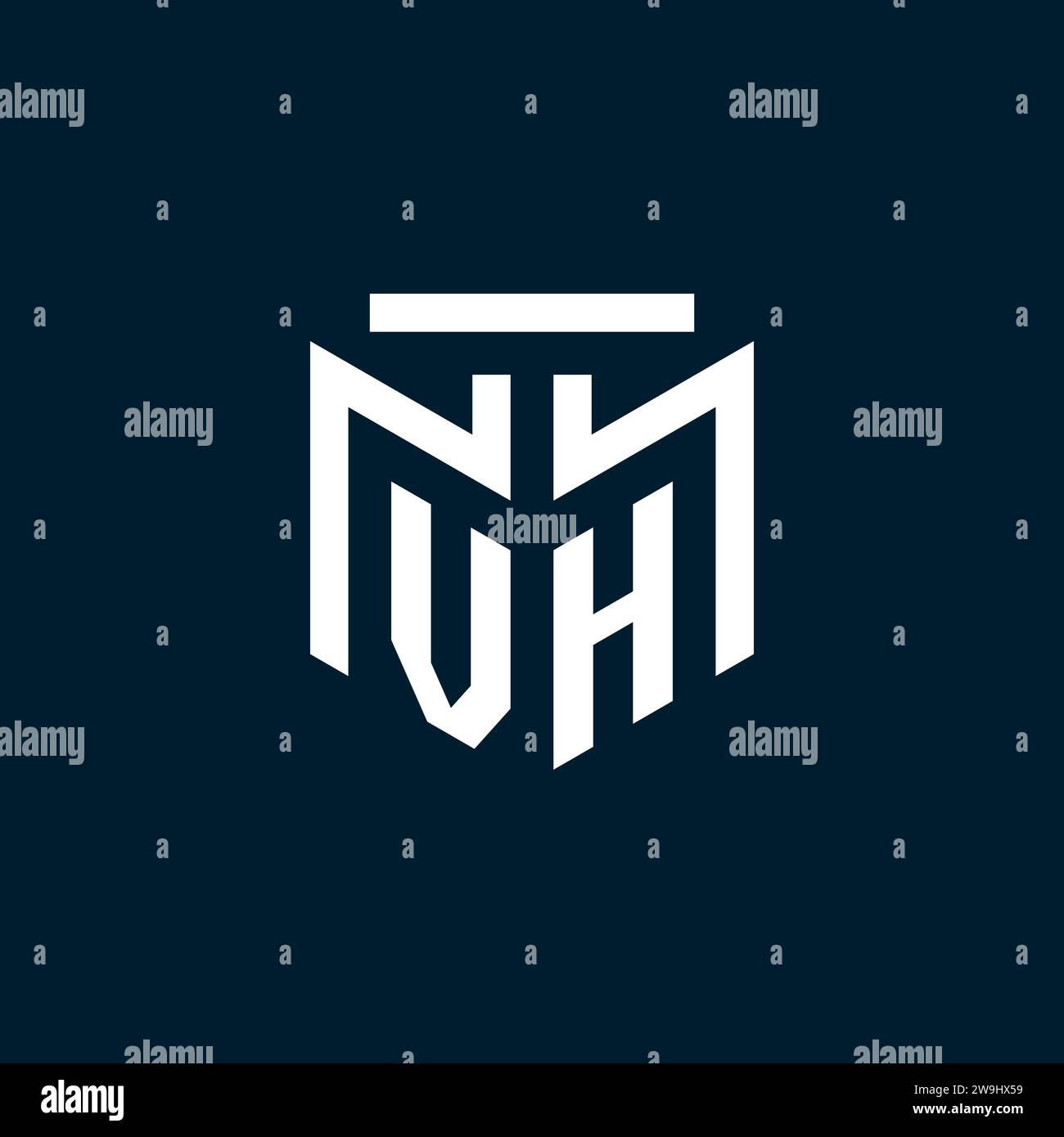 Logo initial de monogramme VH avec inspiration de conception de style géométrique abstrait Illustration de Vecteur
