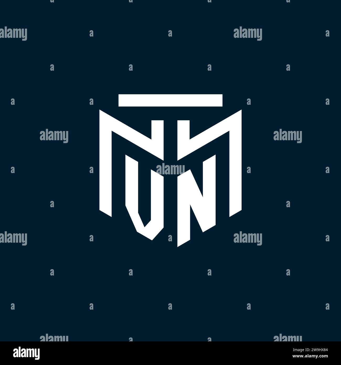 Logo initial monogramme VN avec inspiration de conception de style géométrique abstrait Illustration de Vecteur