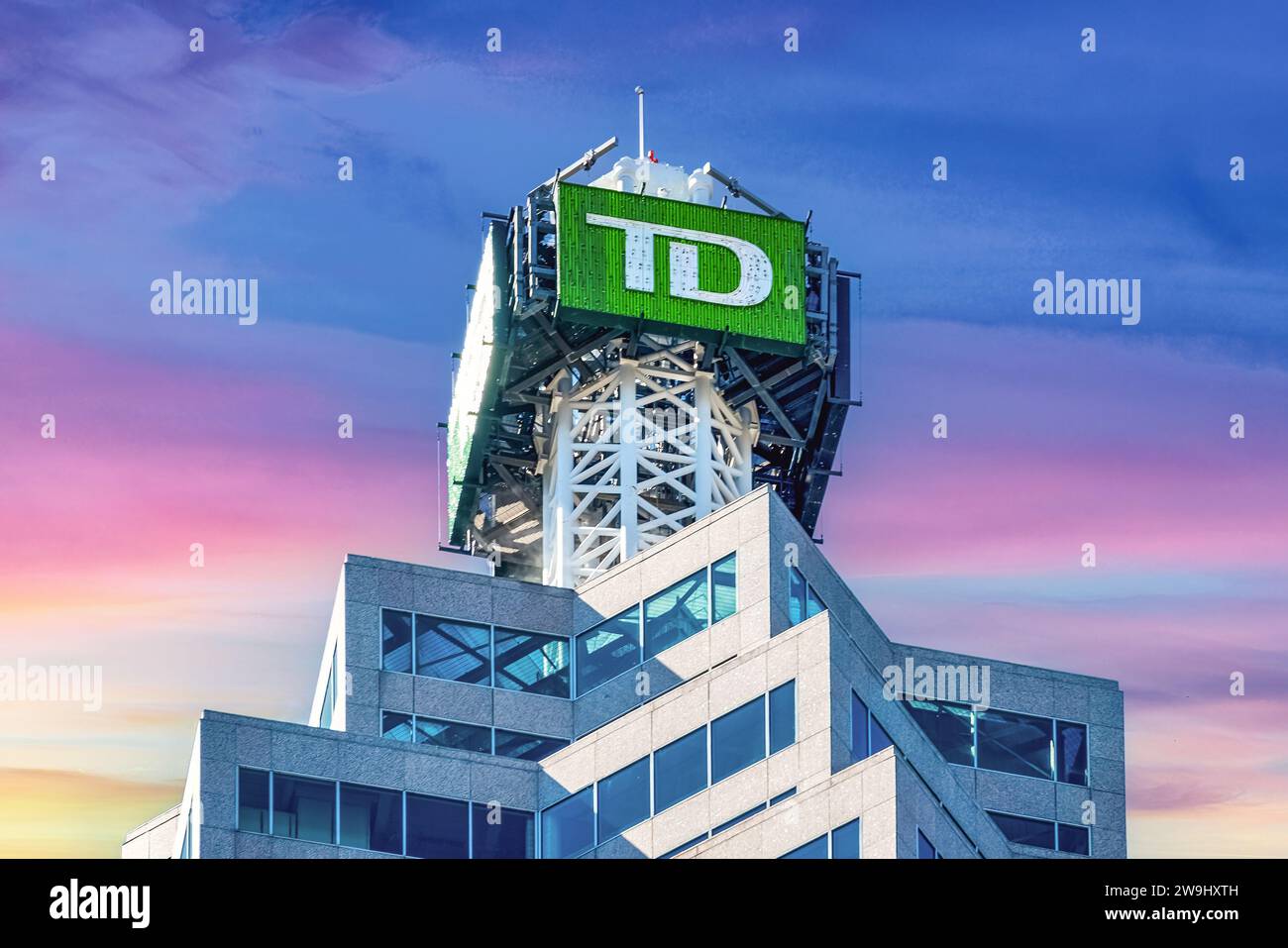 Logo TD Bank Sign In Skyscraper, Toronto, Canada Banque D'Images