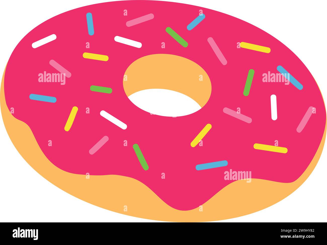Vecteur d'icône de restauration rapide en donut coloré isolé Illustration de Vecteur