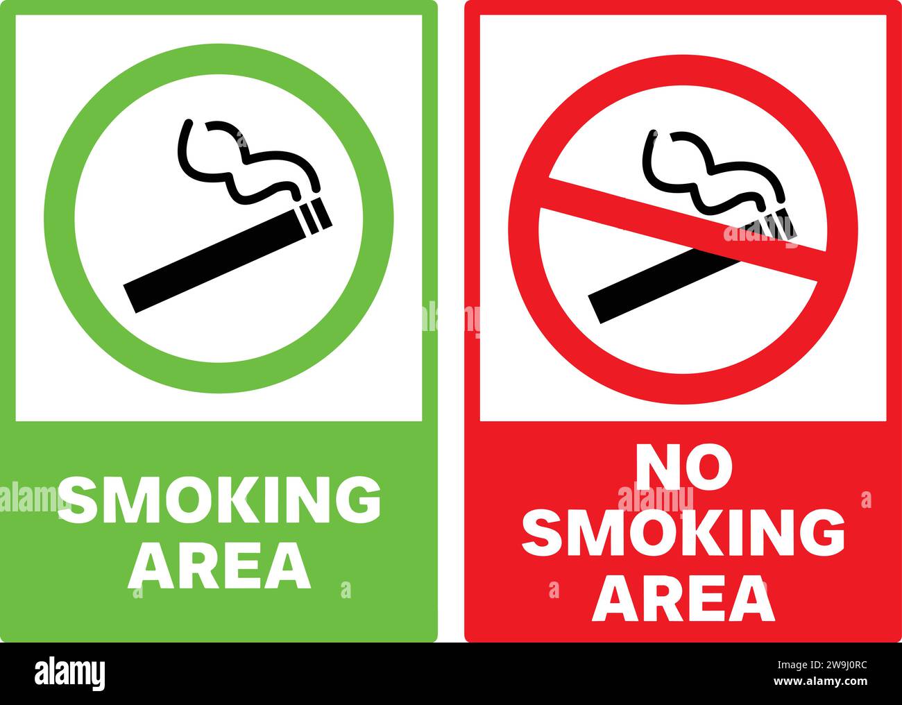 Zone fumeur et panneau non fumeur | vecteur zone fumeur et zone non fumeur Illustration de Vecteur