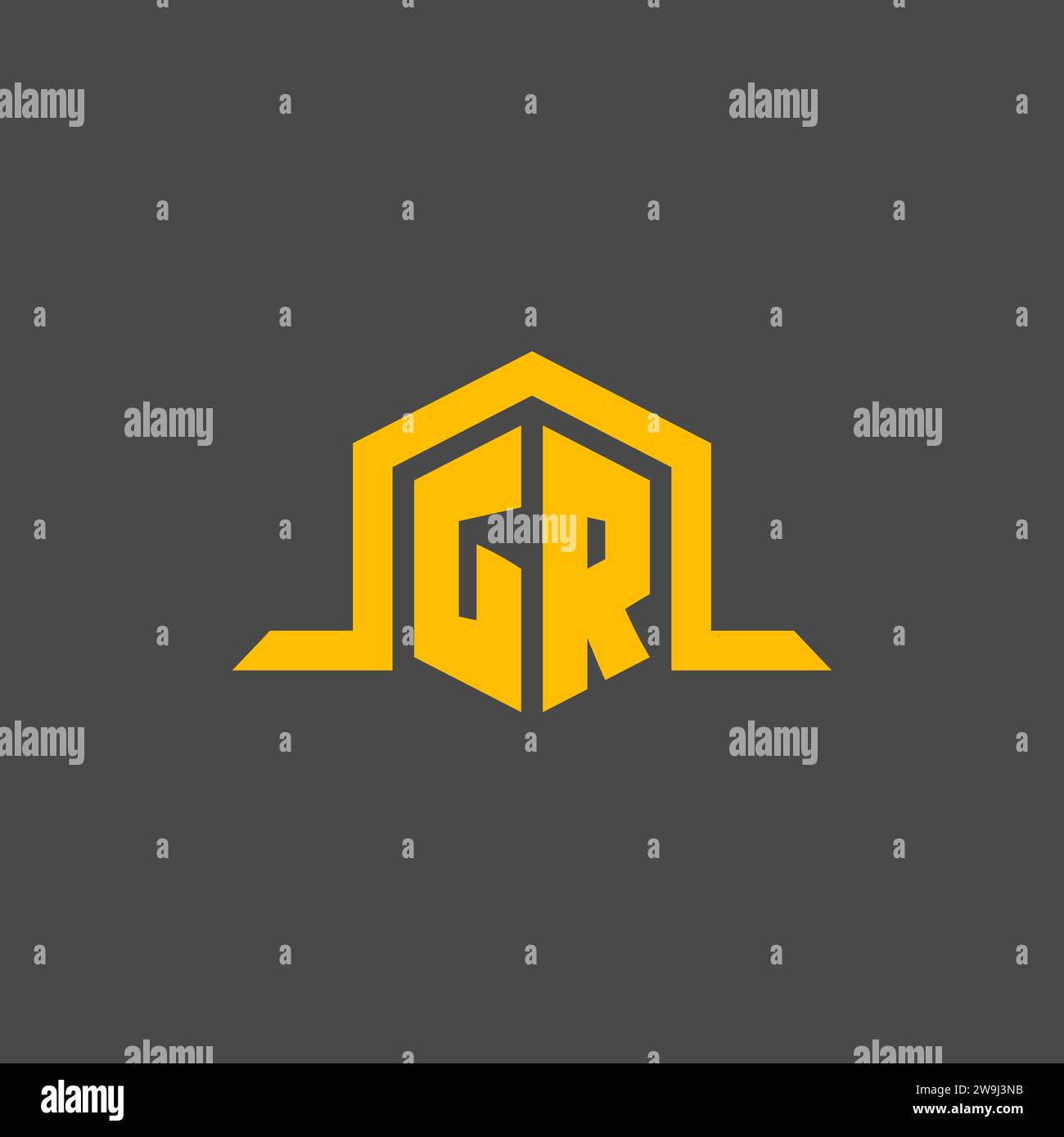 GR monogramme logo initial avec des idées de conception de style hexagonal Illustration de Vecteur