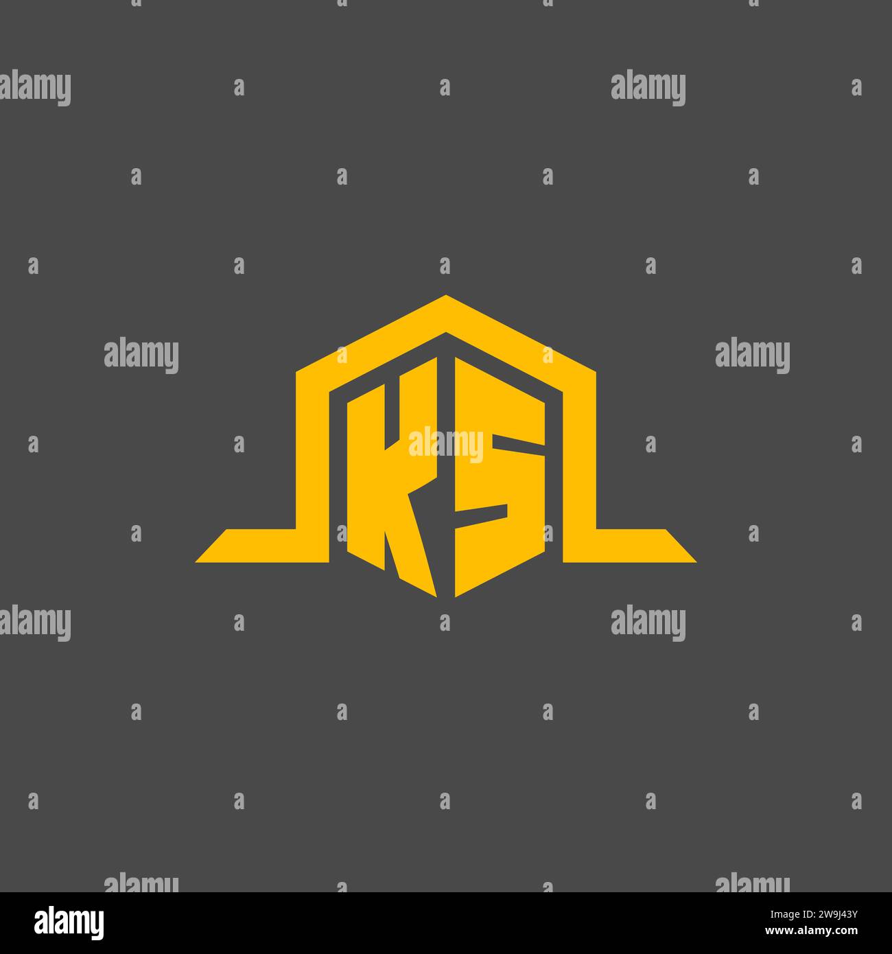 Logo initial monogramme KS avec des idées de conception de style hexagonal Illustration de Vecteur