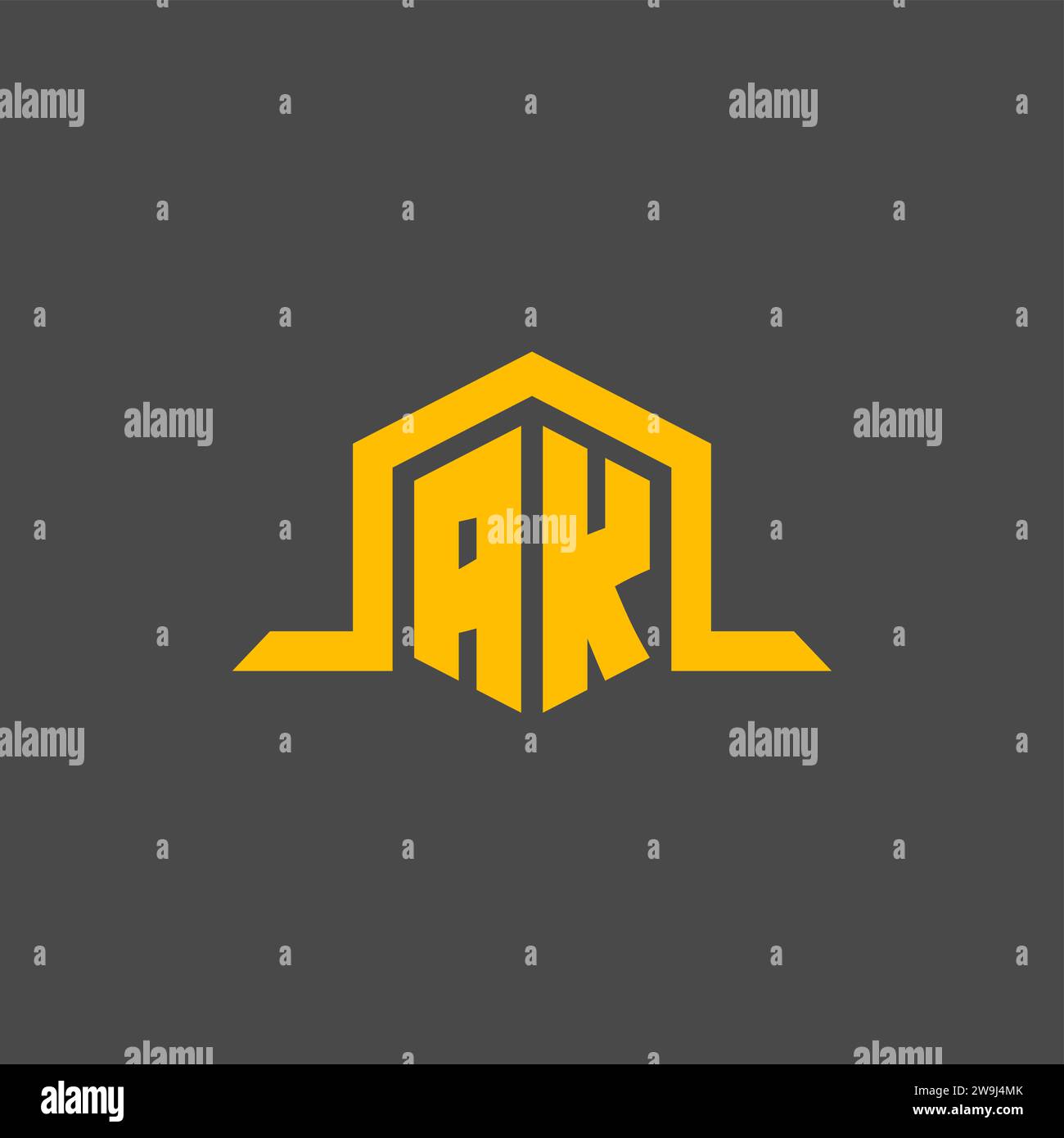 AK monogramme logo initial avec des idées de conception de style hexagonal Illustration de Vecteur