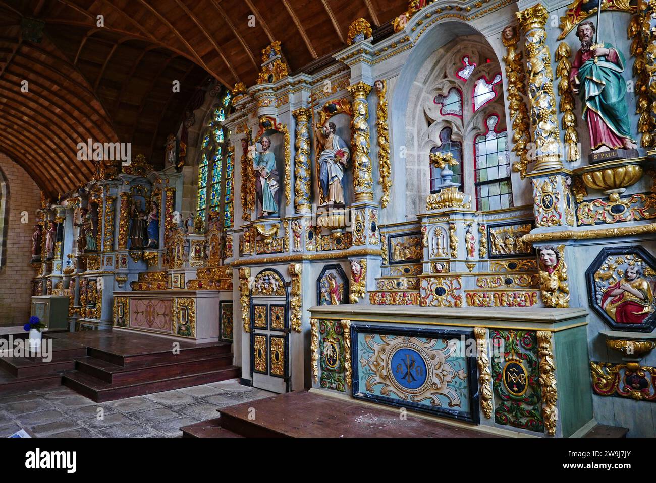 Sainte Marie du menez Hom Chapel, Plomodiern, Finistère, Bretagne, France, Europe Banque D'Images