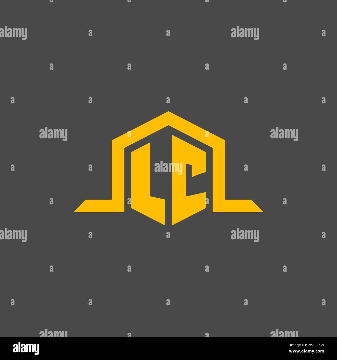 Logo initial monogramme LC avec des idées de conception de style hexagonal Illustration de Vecteur