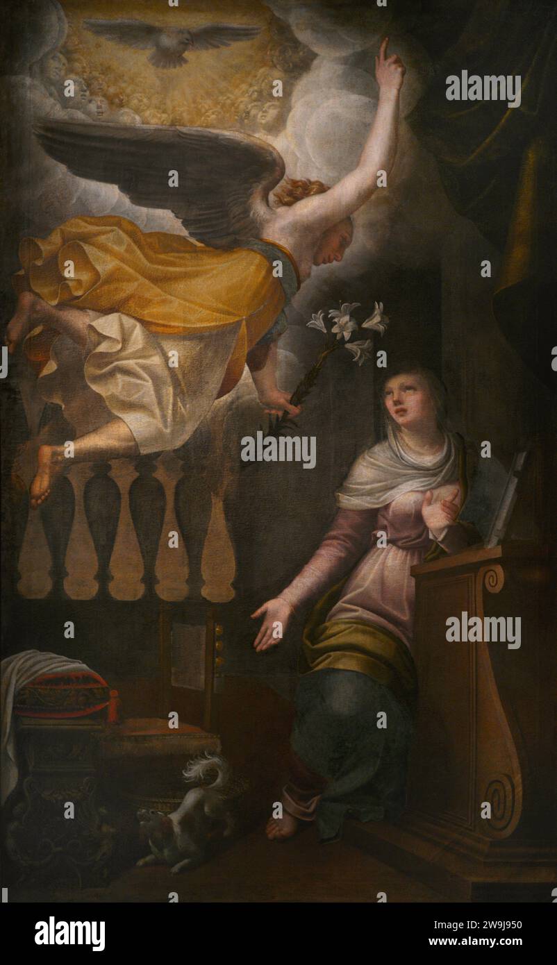 Gervasio Gatti, connu sous le nom de il Soiaro (vers 1550-1630). Peintre italien. L'Annonciation, 1580. Huile sur toile. De l'église de Santa Maria in Betlem, Crémone. Museo Civico Ala Ponzone. Cremona. Lombardie. Italie. Banque D'Images