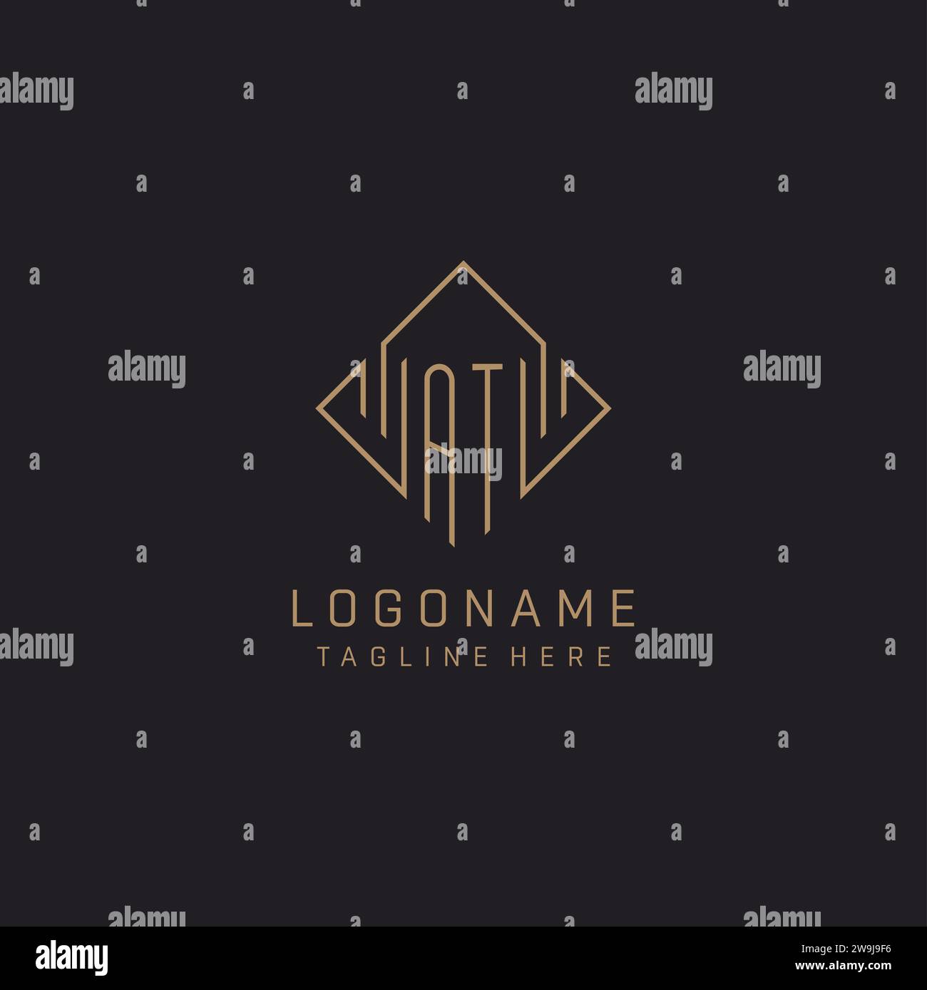 Monogramme À avec le style de logo de ligne de losange, graphique vectoriel d'idées de conception de logo élégant de luxe Illustration de Vecteur