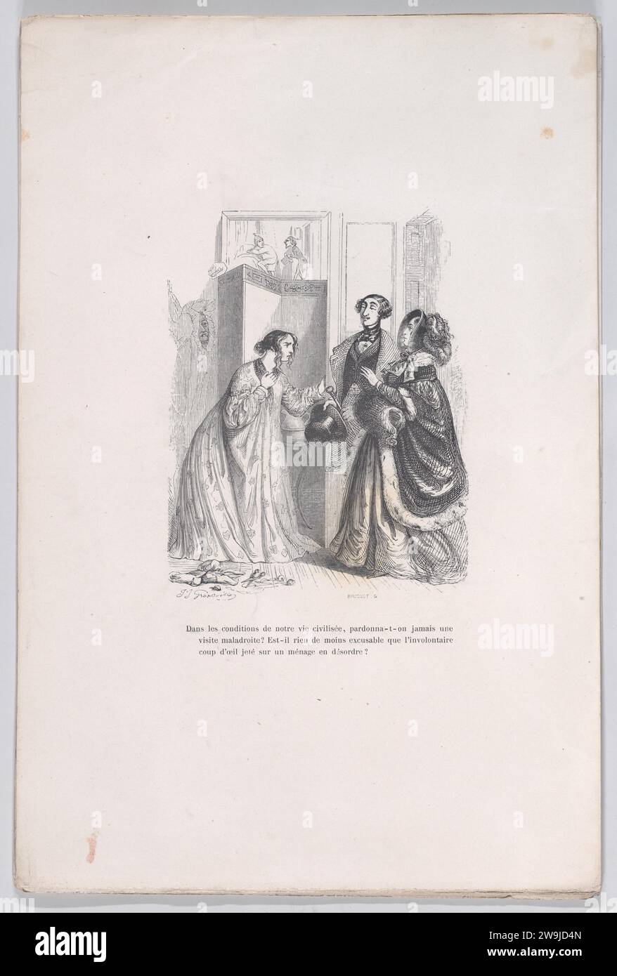 Quelqu'un n'a-t-il jamais pardonné une visite maladroite ?, de 'Little Miseries of Human Life' 1965 par Brugnot Banque D'Images