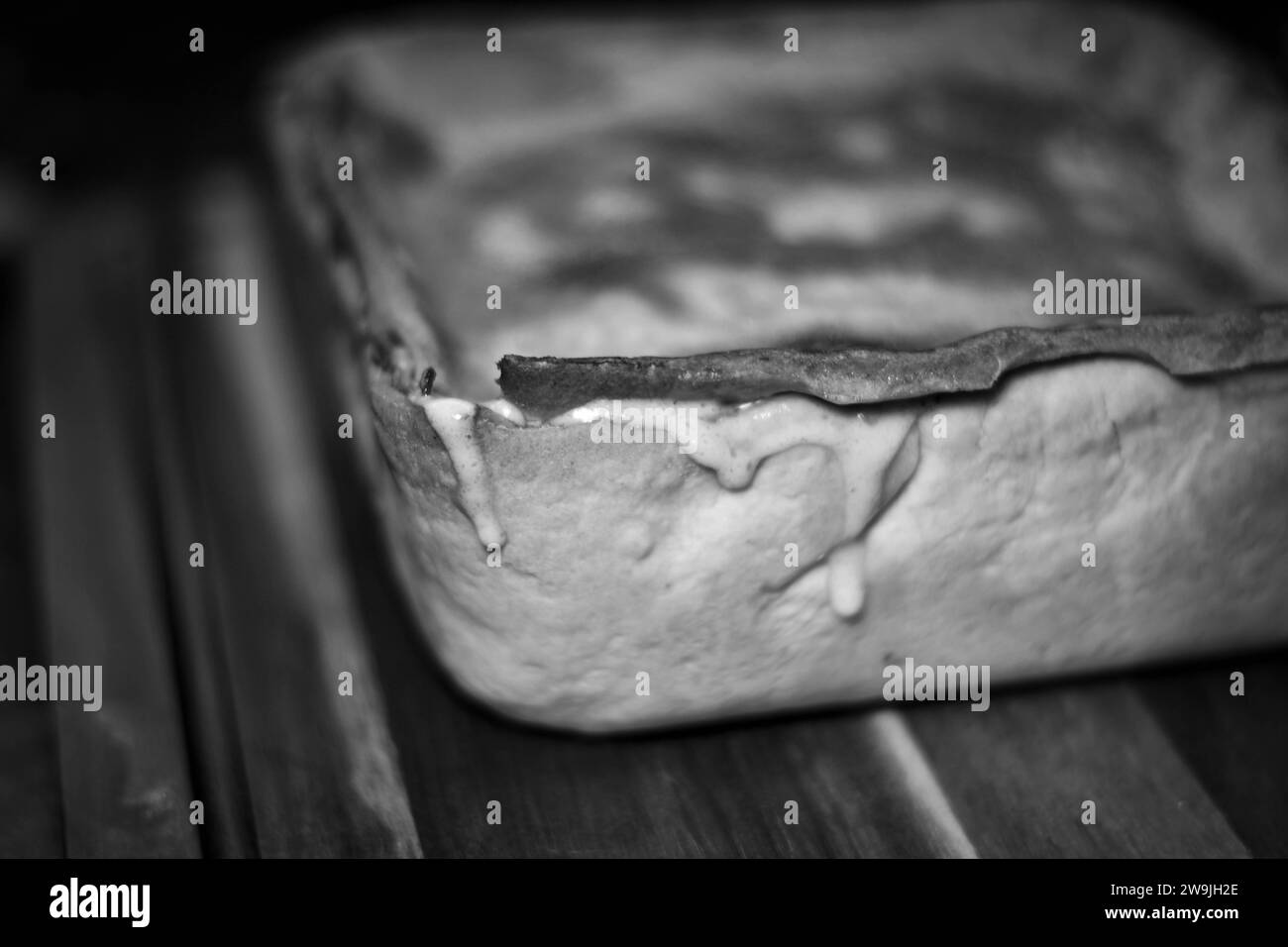 Tarte au poulet et aux poireaux maison Banque D'Images