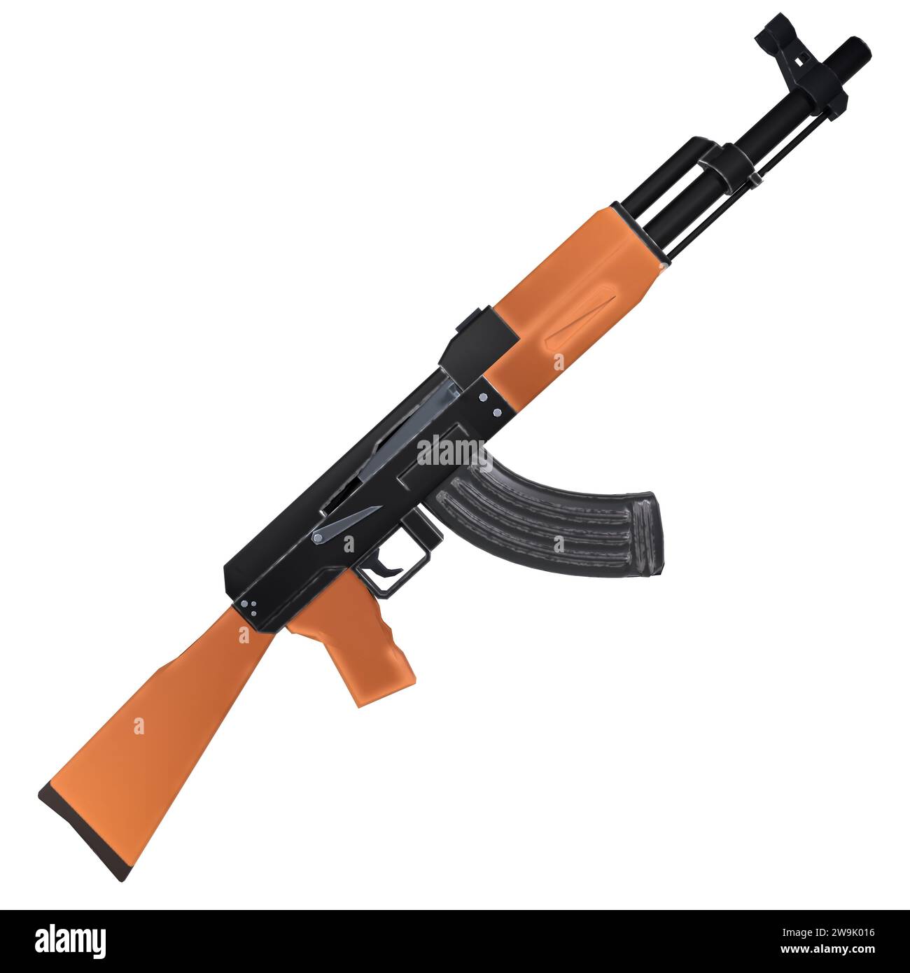 AK Rifle isolé sur fond blanc Banque D'Images