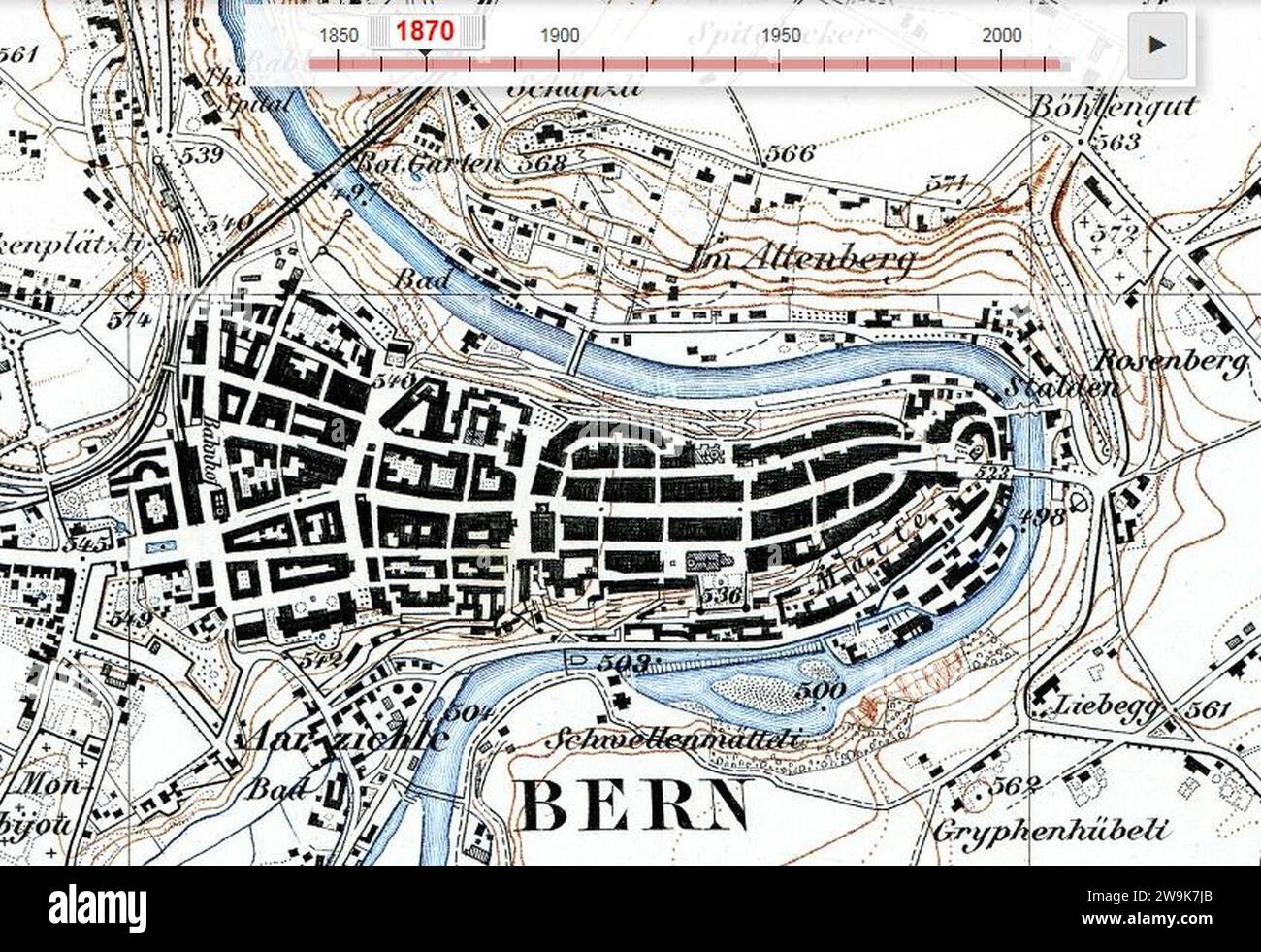 Zeitreise 1870 Berne. Banque D'Images