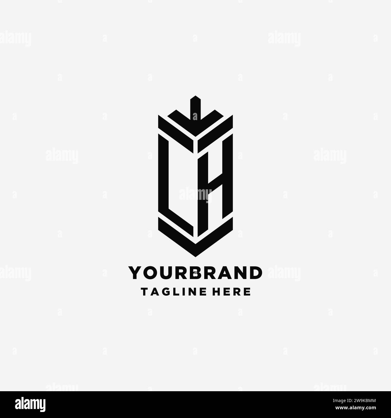 Initiales LH Shield logo design, graphique vecteur d'inspiration de logo de monogramme créatif Illustration de Vecteur
