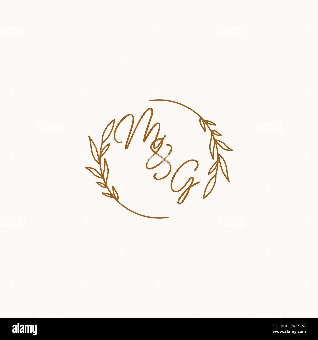 Idées de conception de logo d'initiales de mariage MG Illustration de Vecteur