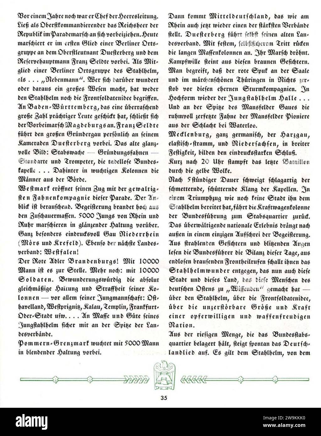 ZIEL ERKANNT ! 12. Reichs-Frontsoldatentag des Stahlhelm B.dF. Breslau 30 31 Mai 1931 35 Propaganda Erinnerungsschrift (Livre de rassemblement commémoratif de Stahlhelmbund, organisation paramilitaire de droite allemande 1918-1935) pas de copyri connu. Banque D'Images