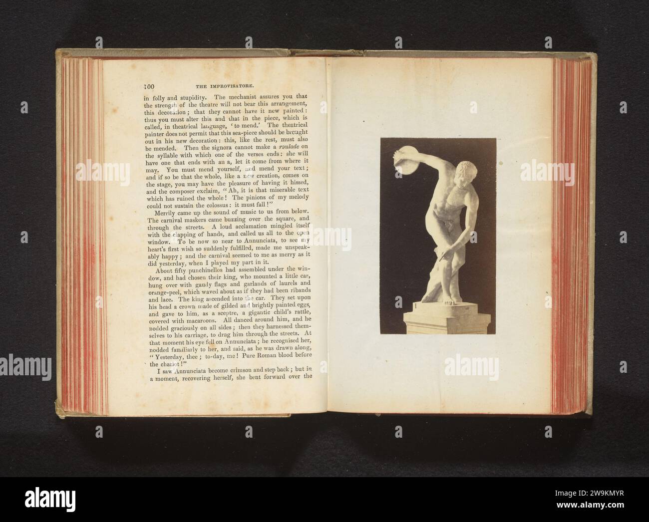 Sculpture d'un lanceur de disques à Rome, Anonyme, c. 1863 - en ou avant 1873 photographie Rome support photographique estampe d'albumen. lancer des disques Banque D'Images