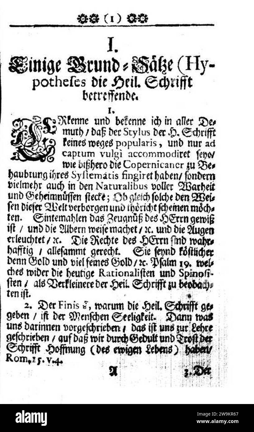 Zimmermann, Johann Jacob – Scriptura S. Copernizans seu potius Astronomia Copernico-scripturaria bipartit, Bayreuth Banque D'Images