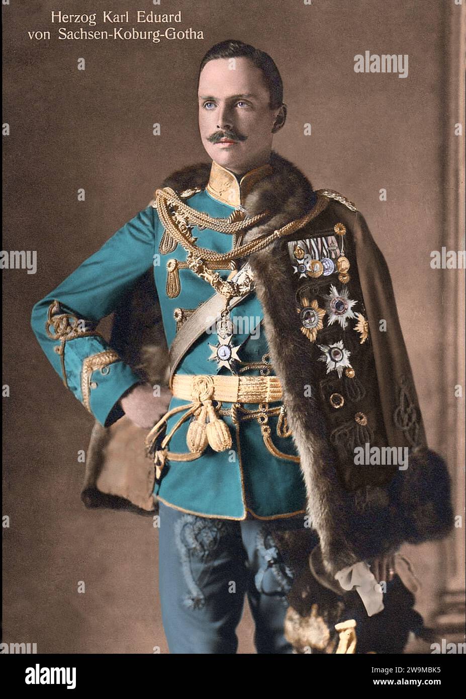 Une photo coloriée de Herzog Karl Eduard von Sachsen-Koburg-Gotha 1884-1954 Banque D'Images