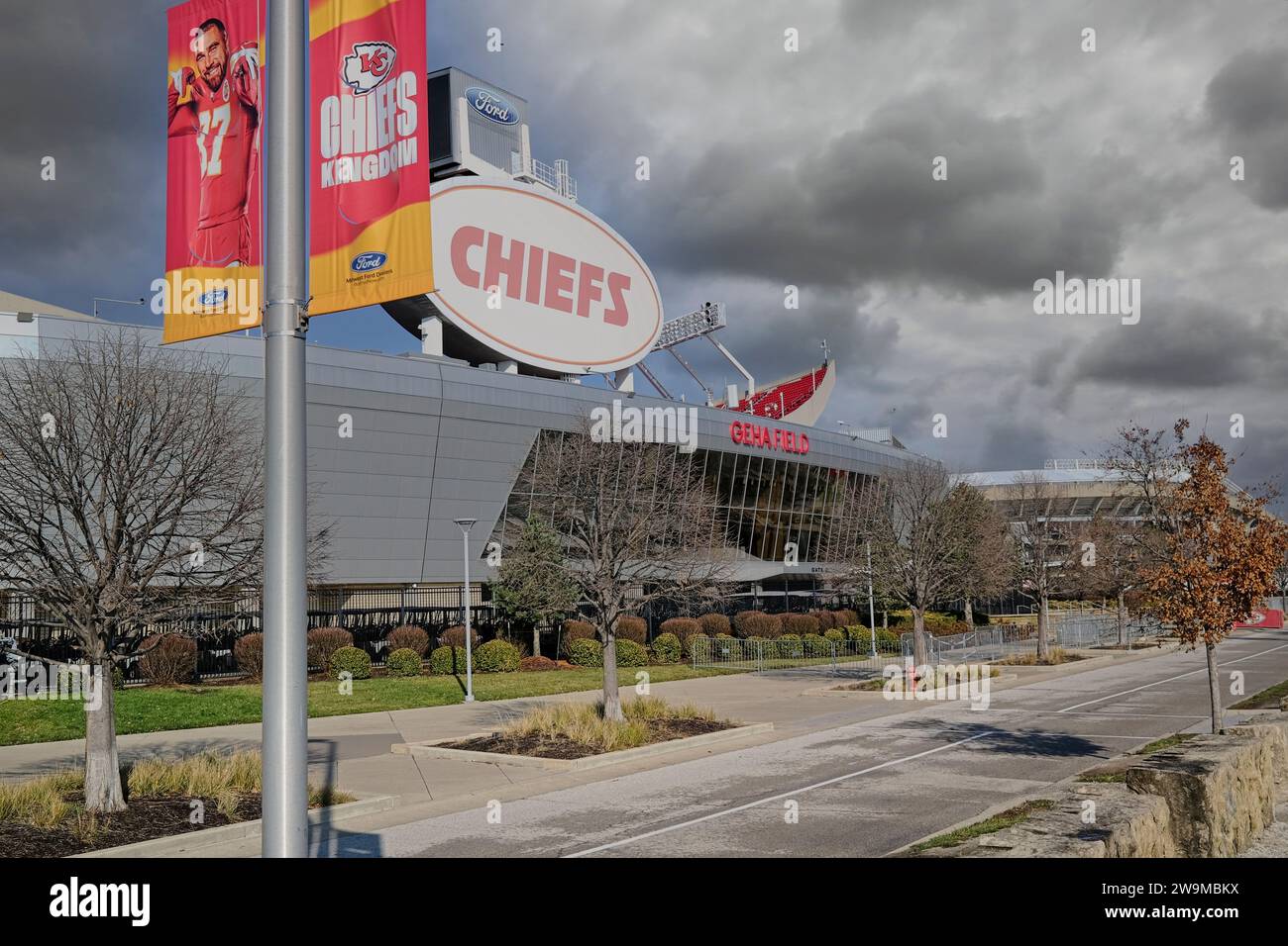 Kansas City, Missouri - 28 décembre 2023 : GEHA Field à Arrowhead Stadium - KC Chiefs football Banque D'Images