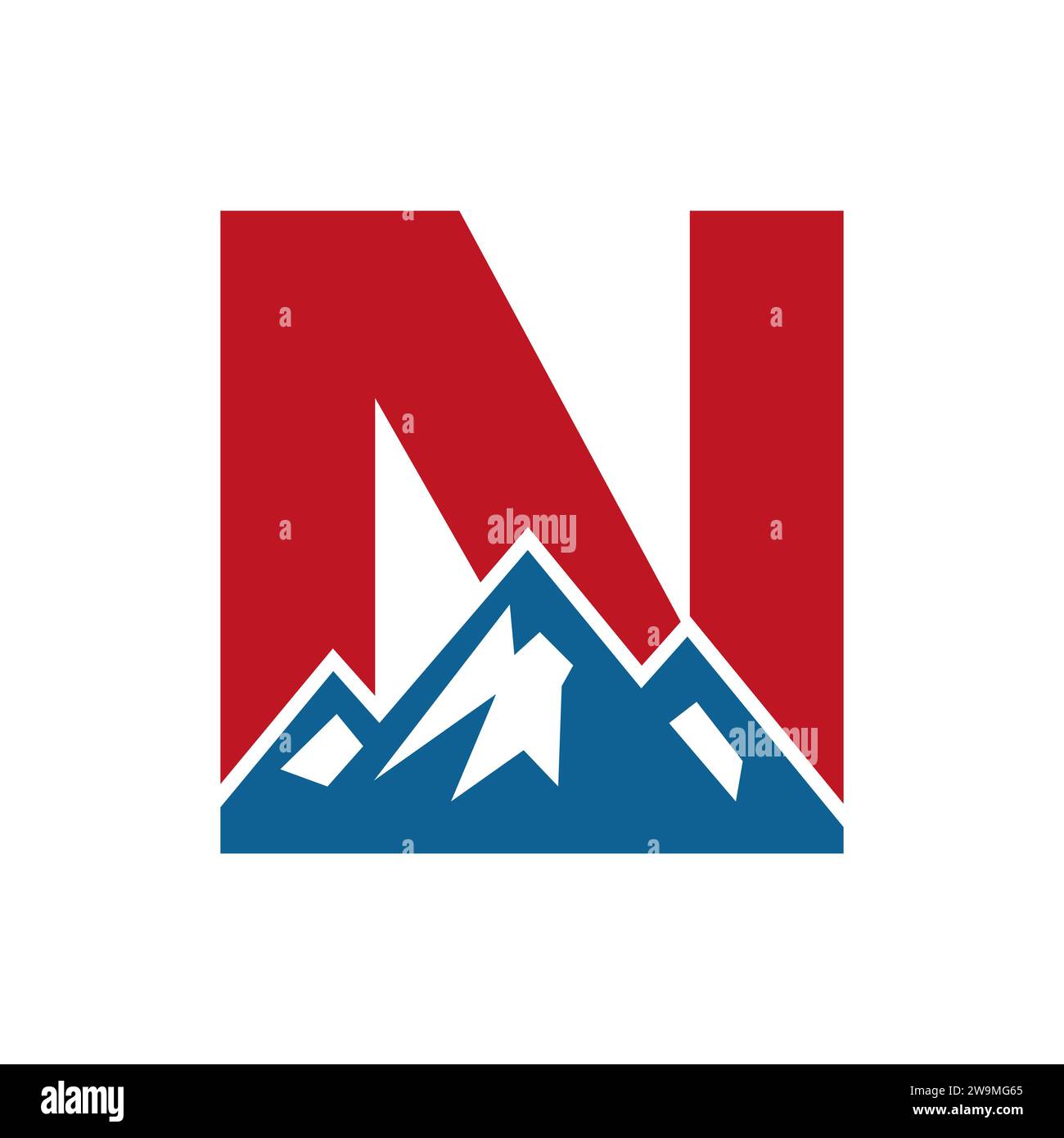 Mount logo sur lettre N, modèle vectoriel de symbole de Mount Hill Illustration de Vecteur
