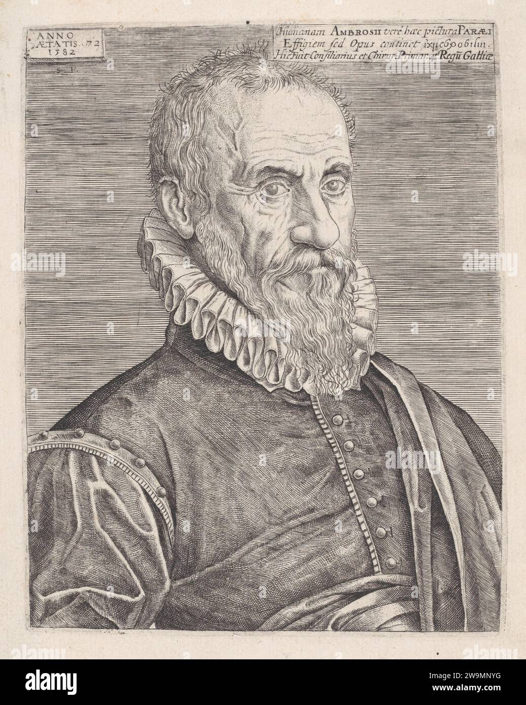 Portrait d'Ambroise pare, le chirurgien du Roi 1970 par Ambroise pare Banque D'Images