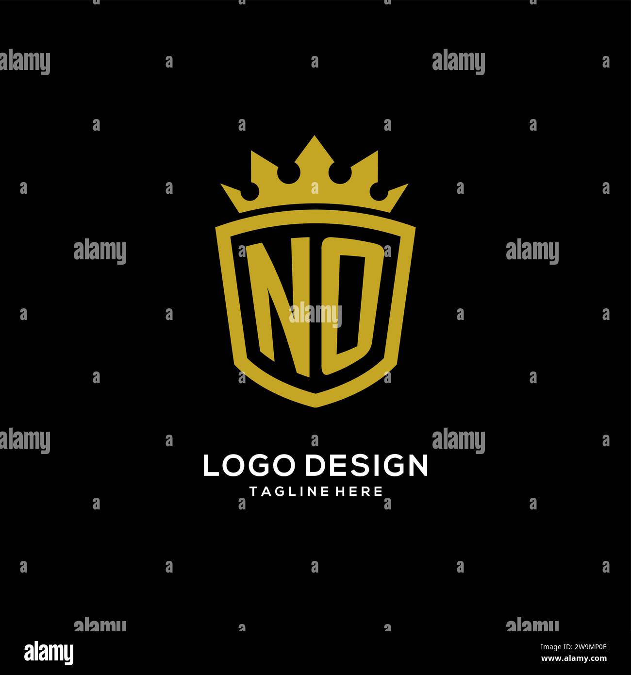 Initiale SANS style de couronne de bouclier de logo, graphique vectoriel de conception de logo de monogramme élégant de luxe Illustration de Vecteur
