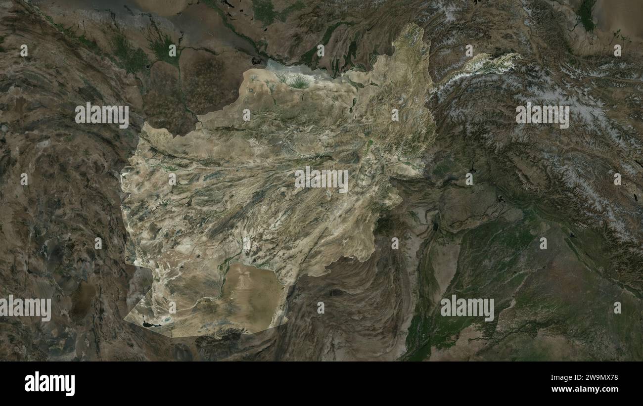 Afghanistan mis en évidence sur une carte satellite à haute résolution Banque D'Images