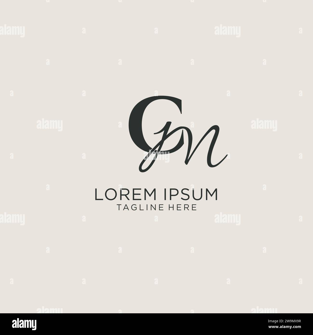 Initiales cm lettre monogramme avec style de luxe élégant. Image vectorielle de logo personnel et d'identité d'entreprise Illustration de Vecteur