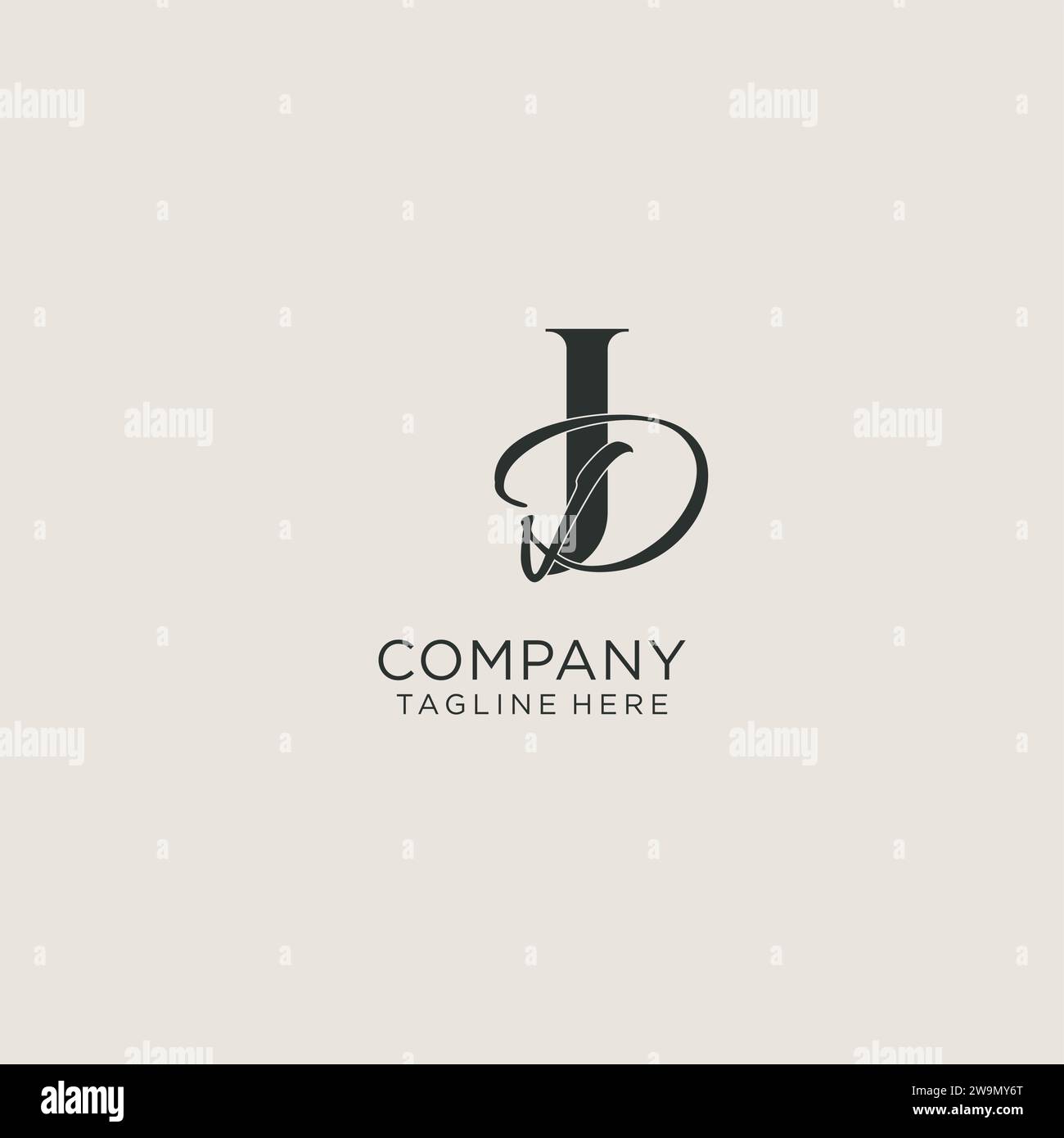 Initiales JD lettre monogramme avec style de luxe élégant. Image vectorielle de logo personnel et d'identité d'entreprise Illustration de Vecteur