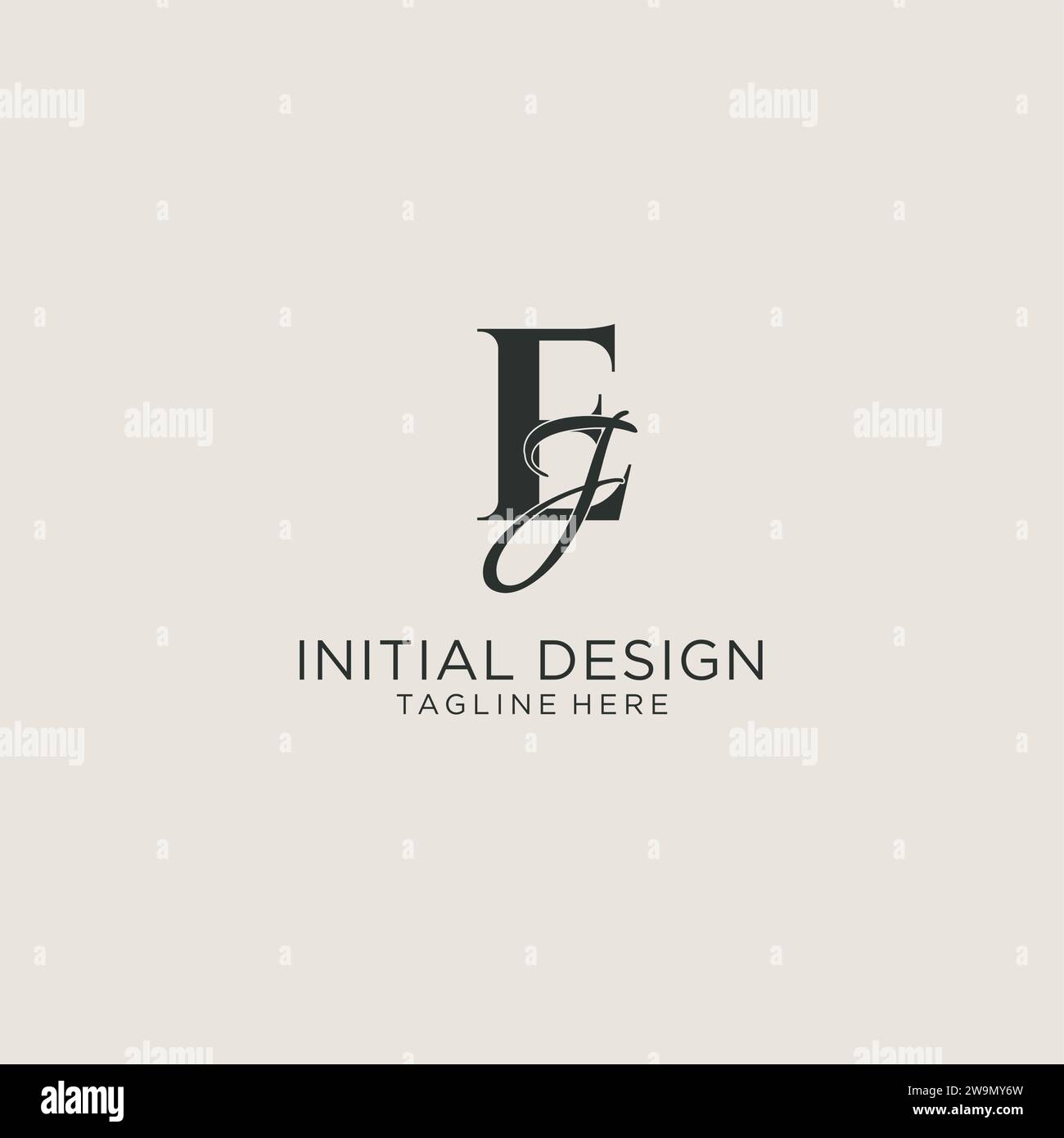 Initiales EJ lettre monogramme avec style de luxe élégant. Image vectorielle de logo personnel et d'identité d'entreprise Illustration de Vecteur