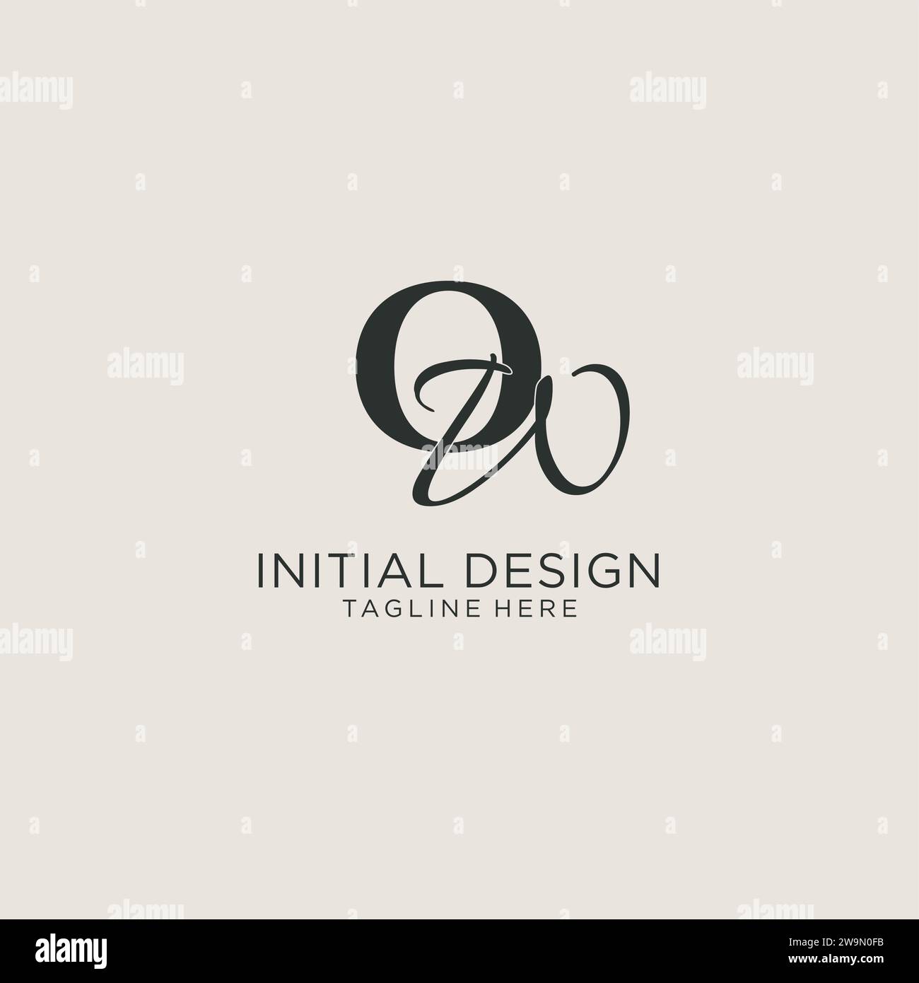 Initiales OW lettre monogramme avec style de luxe élégant. Image vectorielle de logo personnel et d'identité d'entreprise Illustration de Vecteur