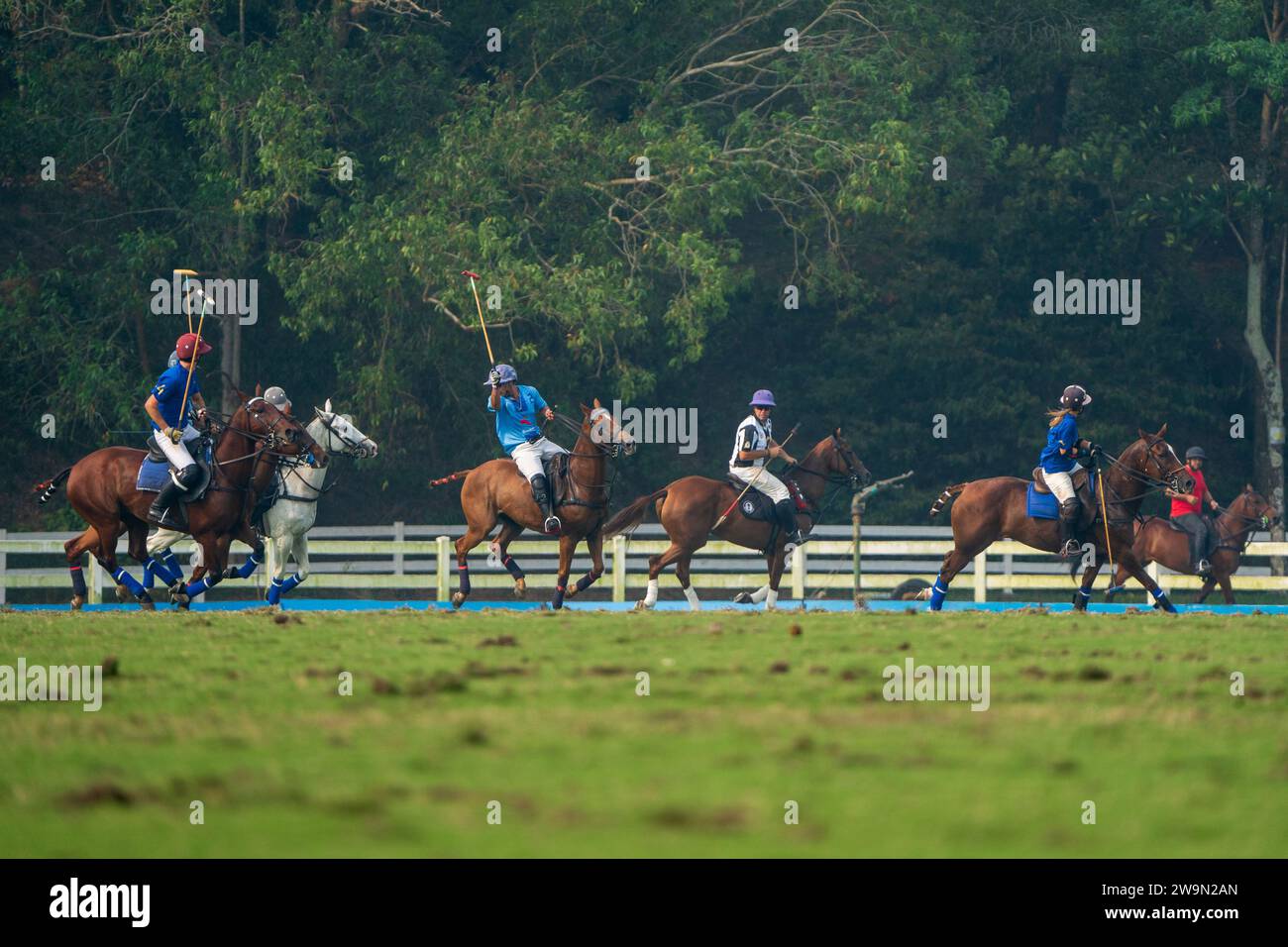 PUTRAJAYA, MALAISIE : le 27 octobre 2023, le joueur a participé à un match de polo à Equestrian Putrajaya. Banque D'Images