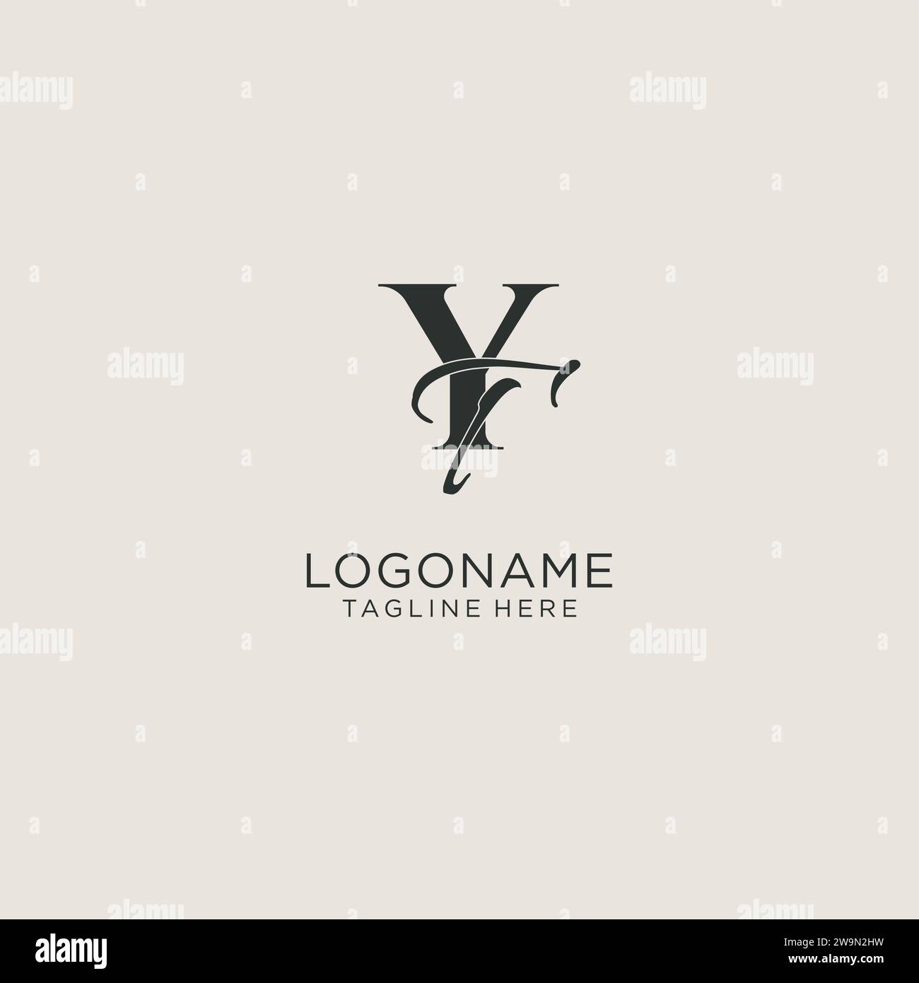 Initiales YT lettre monogramme avec style de luxe élégant. Image vectorielle de logo personnel et d'identité d'entreprise Illustration de Vecteur