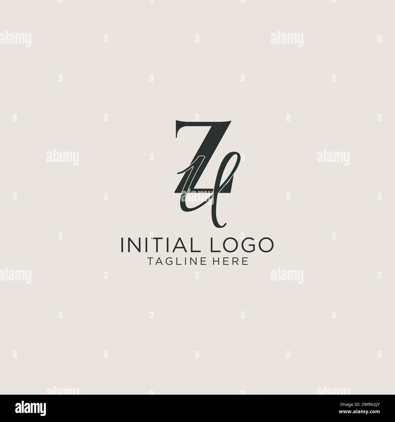Initiales zu lettre monogramme avec style de luxe élégant. Image vectorielle de logo personnel et d'identité d'entreprise Illustration de Vecteur