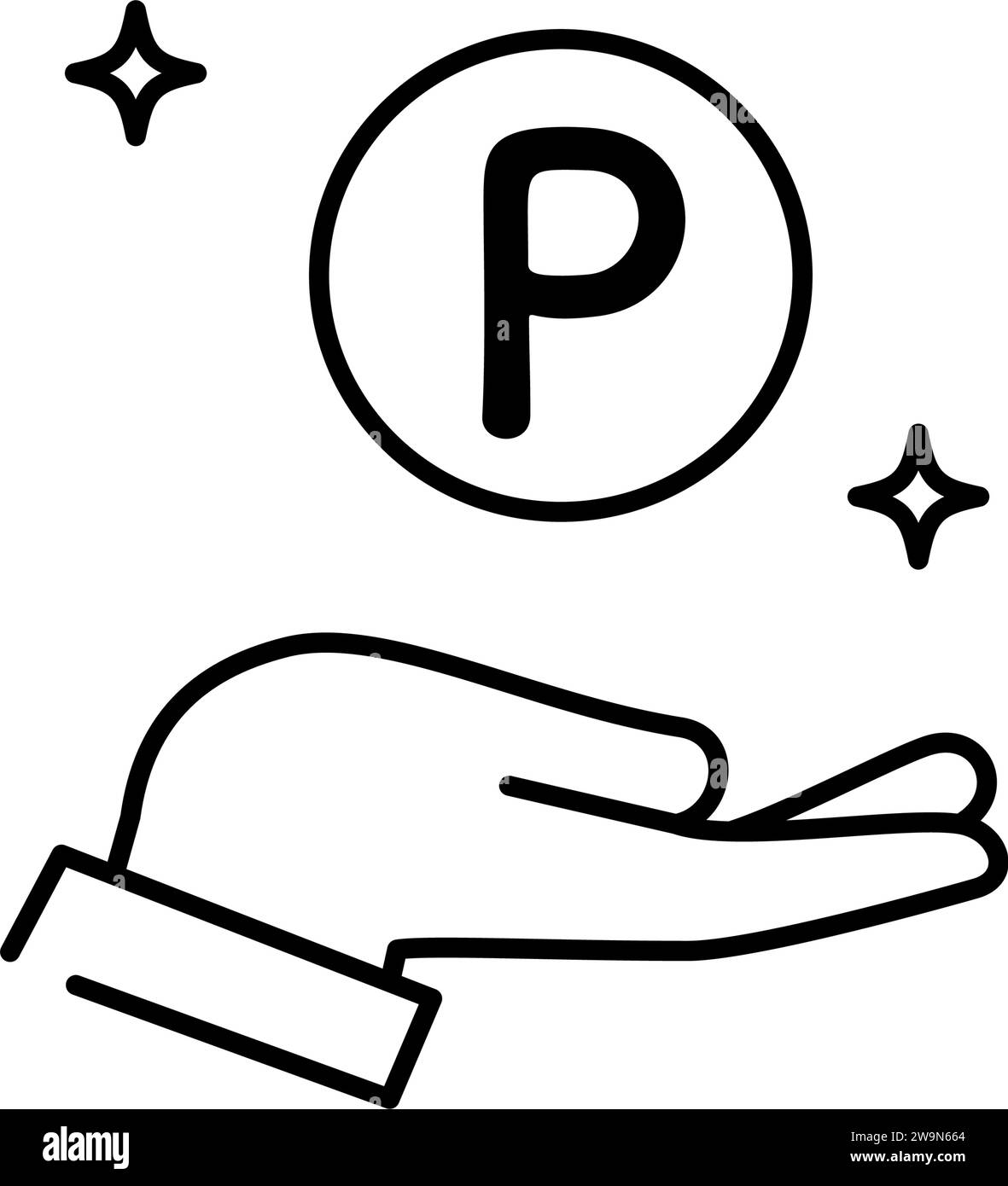 Icône de points de récompenses, illustration de dessin de ligne simple, illustration vectorielle Illustration de Vecteur